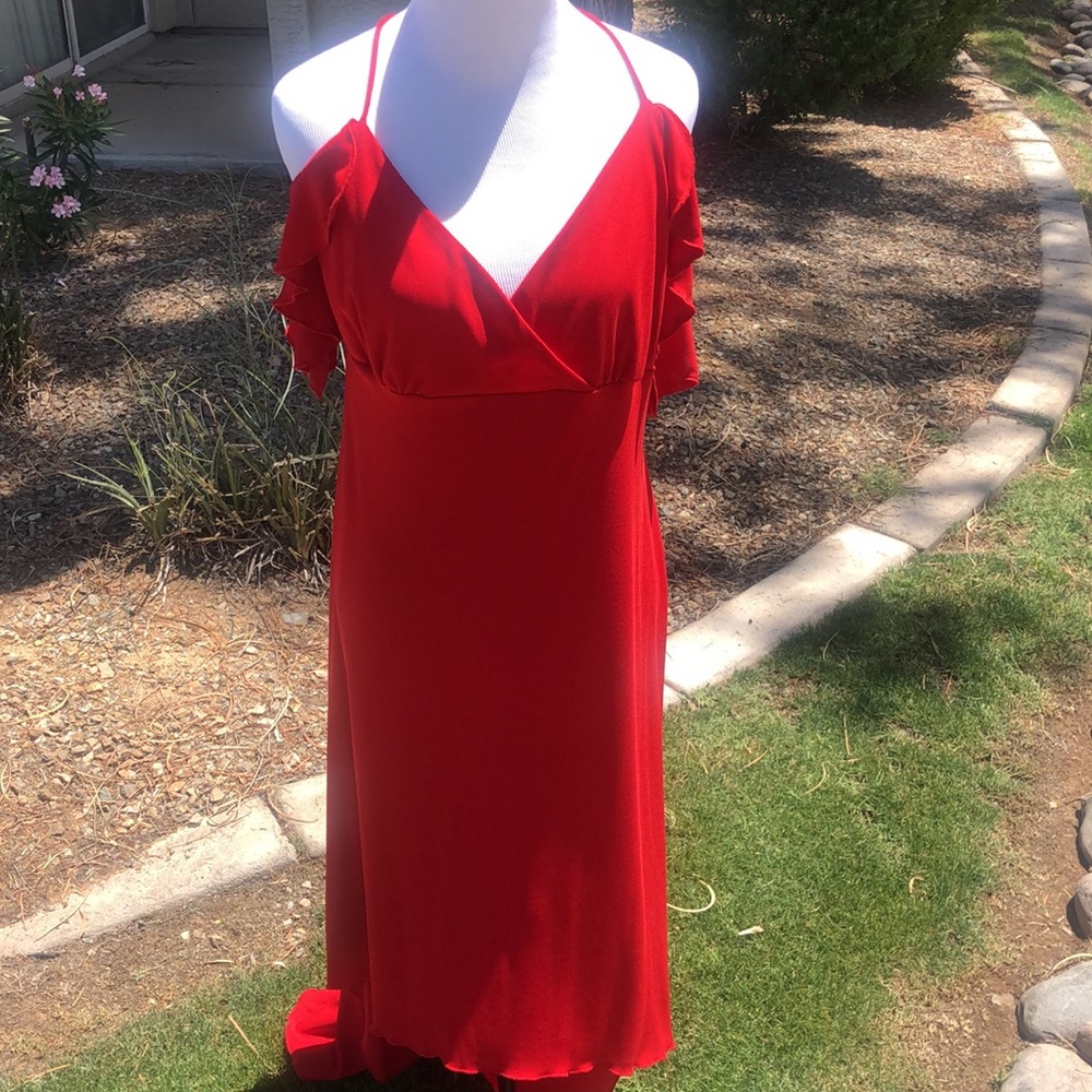 PS PerSeption Beautiful Asymmetrical Red Dress with Spaghetti Straps!! Size 1X